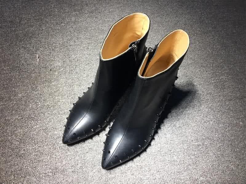 Christian Louboutin Women's Boots Black Rivet Along The Rim Black High Heels 1