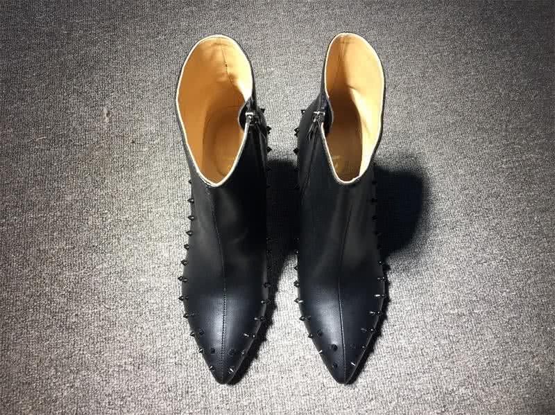 Christian Louboutin Women's Boots Black Rivet Along The Rim Black High Heels 2