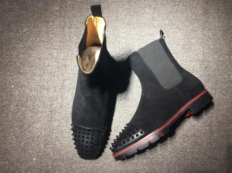 Christian Louboutin Men's Boots Black Suede And Rivets On The Toe Cap 3