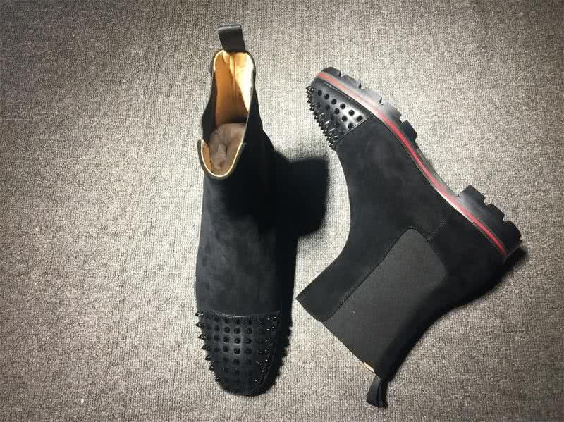 Christian Louboutin Men's Boots Black Suede And Rivets On The Toe Cap 6