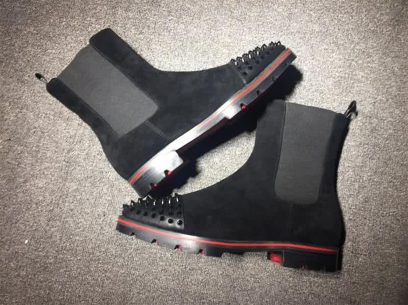 Christian Louboutin Men's Boots Black Suede And Rivets On The Toe Cap 9