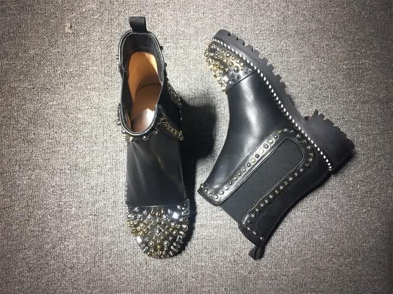 Christian Louboutin Men's Boots Black And Rivets 6