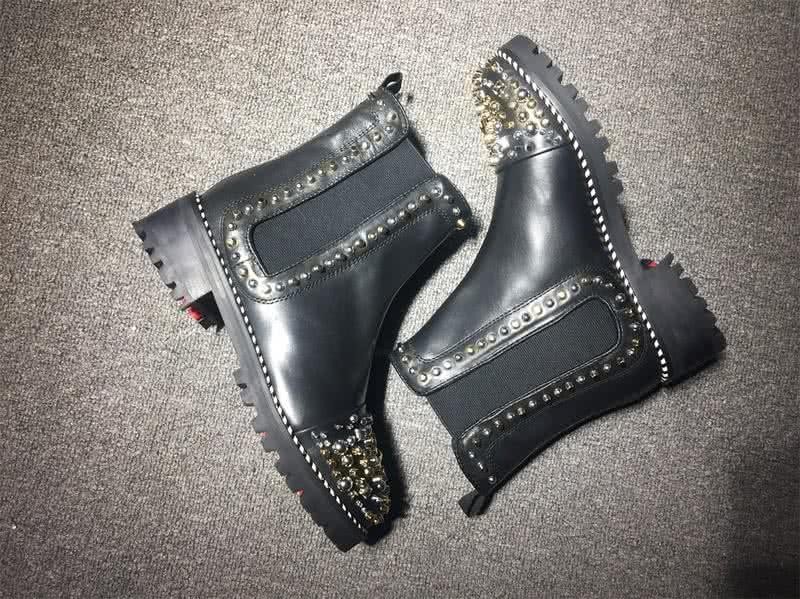 Christian Louboutin Men's Boots Black And Rivets 7