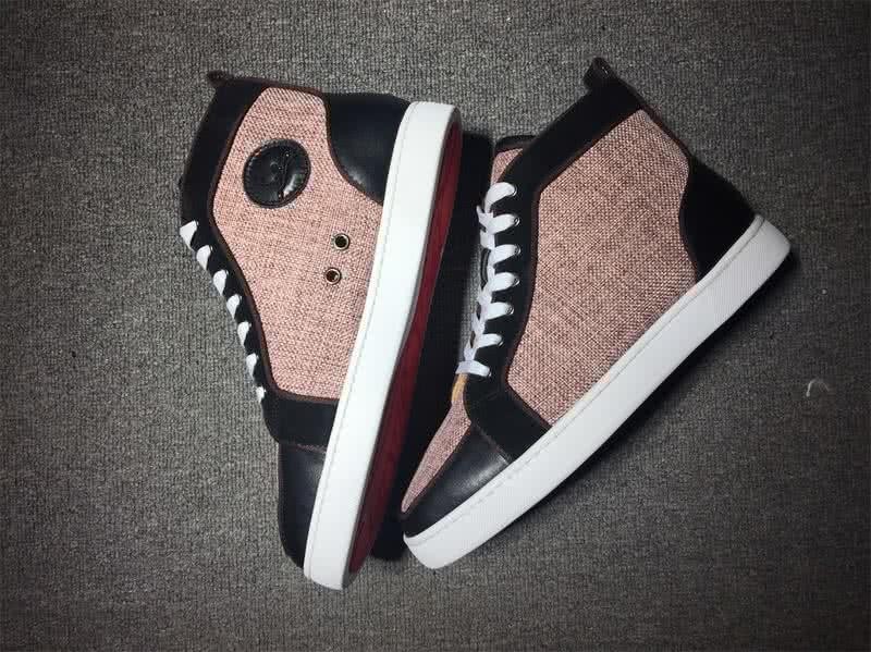 Christian Louboutin Cloth Sneaker Men/Women Pink/Black 4