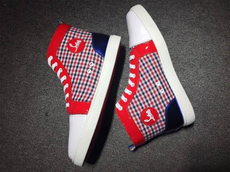 Christian Louboutin Cloth Sneaker Men/Women Red/White 5