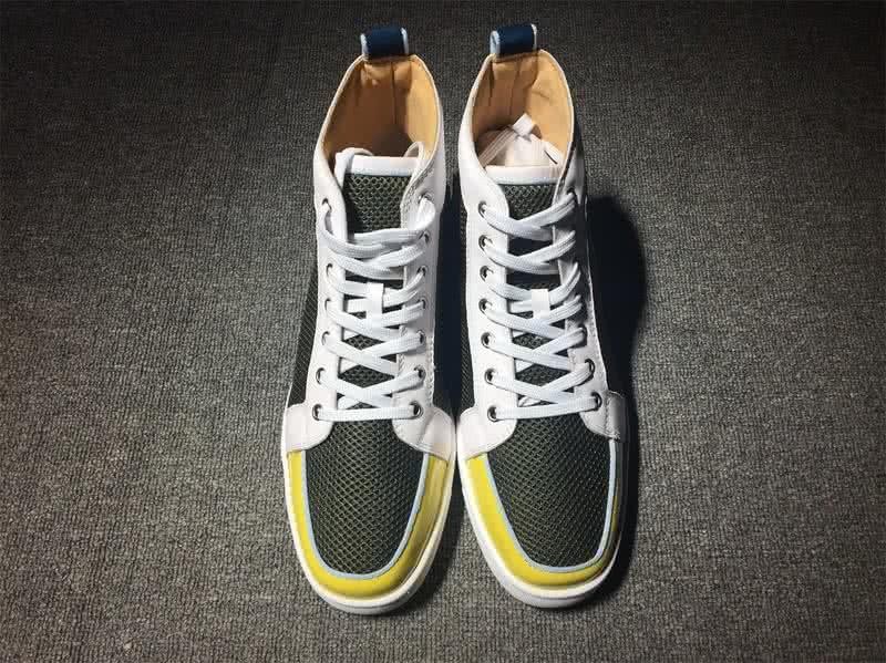 Christian Louboutin Cloth Sneaker Men/Women Green/White/Yellow 2