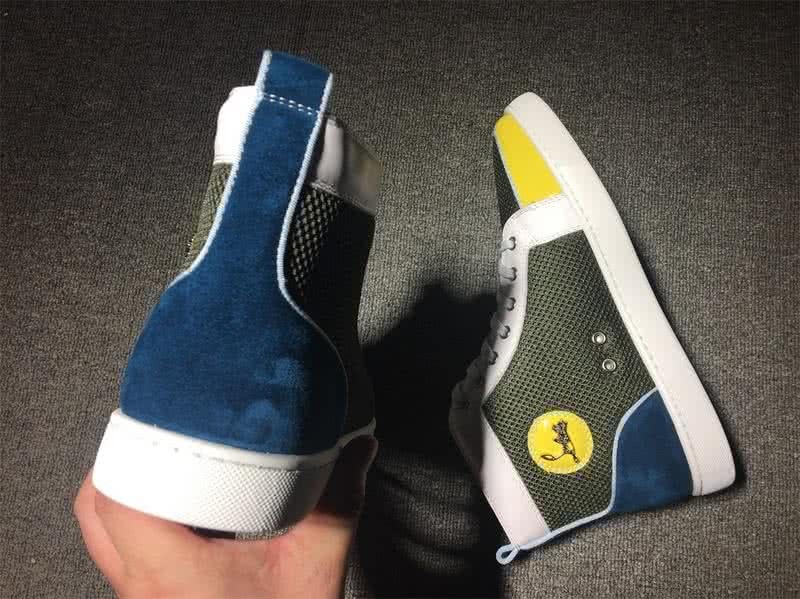 Christian Louboutin Cloth Sneaker Men/Women Green/White/Yellow 8
