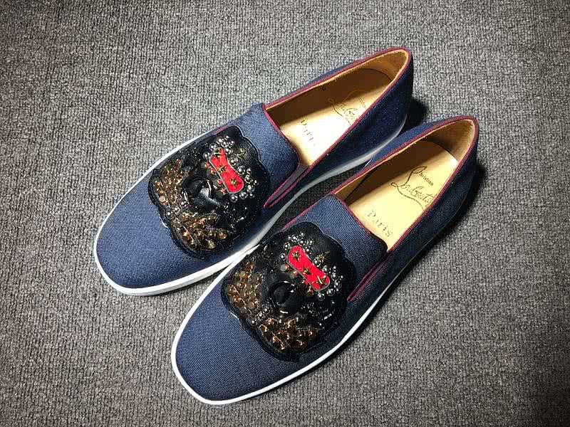 Christian Louboutin Low Top Blue Fabric And Rivets 1