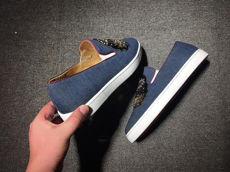 Christian Louboutin Low Top Blue Fabric And Rivets 7