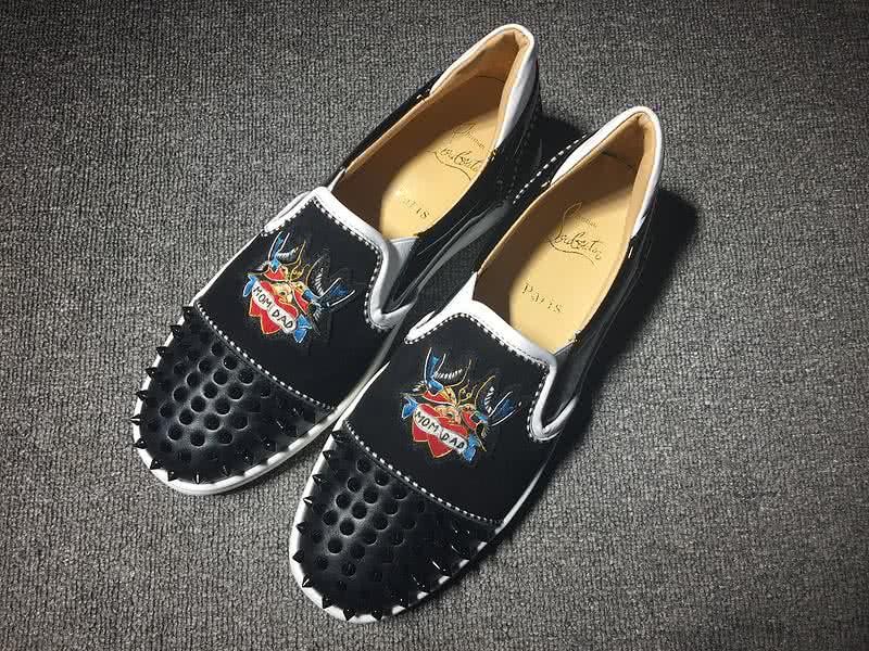 Christian Louboutin Low Top Black Rivets On Toe Cap And Painting Black Upper 1