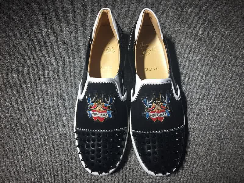 Christian Louboutin Low Top Black Rivets On Toe Cap And Painting Black Upper 2