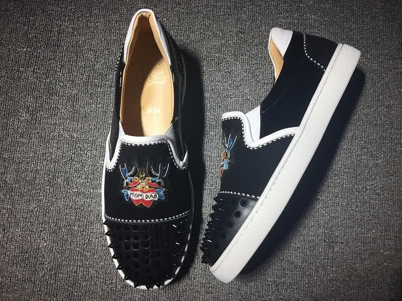 Christian Louboutin Low Top Black Rivets On Toe Cap And Painting Black Upper 3