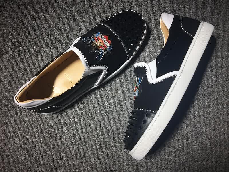 Christian Louboutin Low Top Black Rivets On Toe Cap And Painting Black Upper 4