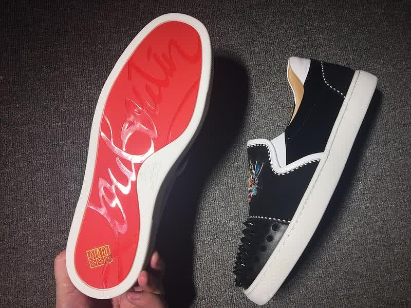 Christian Louboutin Low Top Black Rivets On Toe Cap And Painting Black Upper 7