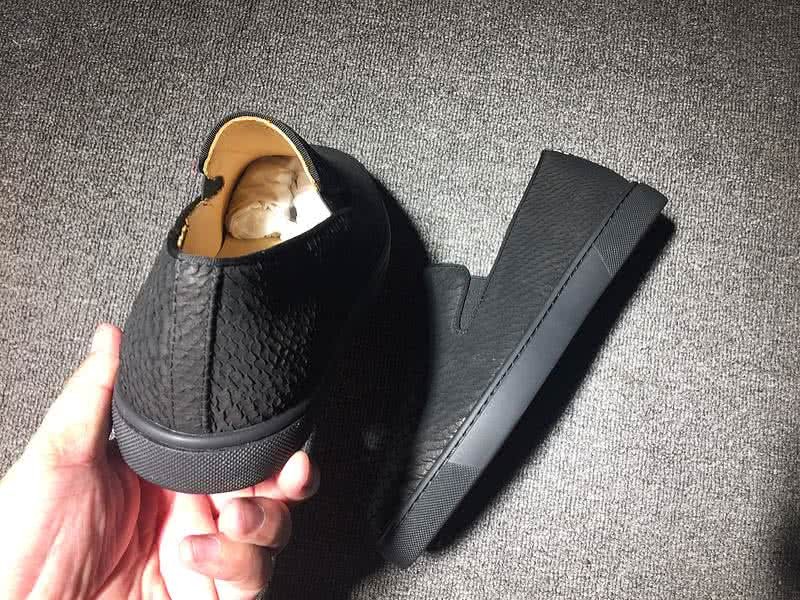 Christian Louboutin Low Top All Black Snakeskined 7