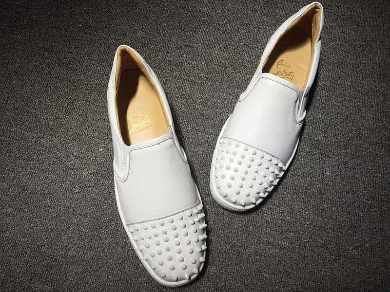 Christian Louboutin Low Top White And White Rivets on The Toe Cap 2