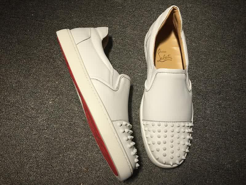 Christian Louboutin Low Top White And White Rivets on The Toe Cap 4