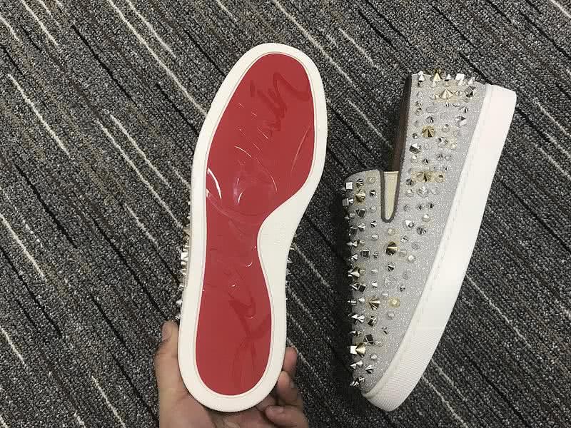 Christian Louboutin Low Top Silver And All Rivets 7