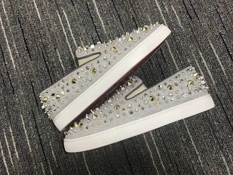 Christian Louboutin Low Top Silver And All Rivets 8