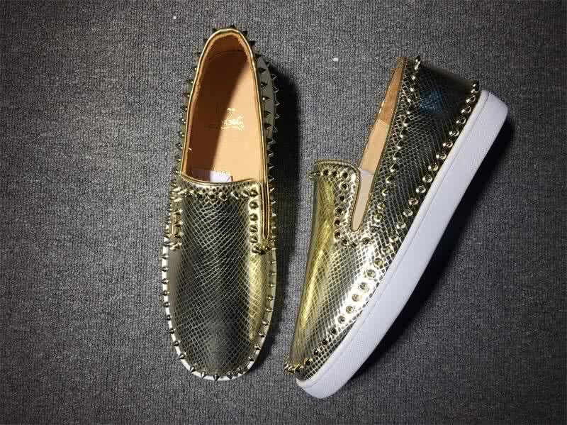 Christian Louboutin Low Top Rivets Golden Meshes 3