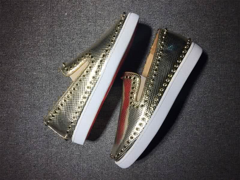 Christian Louboutin Low Top Rivets Golden Meshes 5