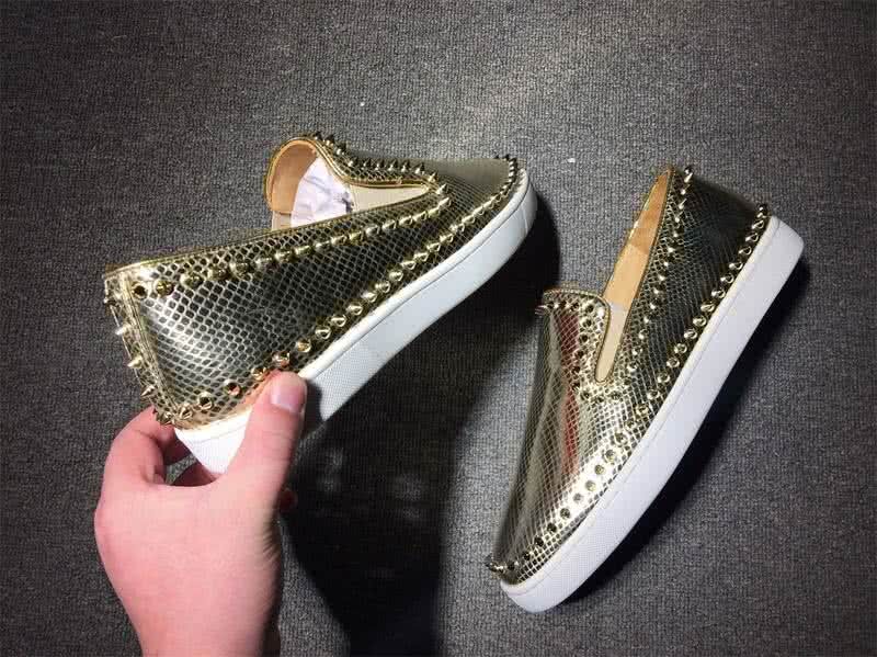Christian Louboutin Low Top Rivets Golden Meshes 7