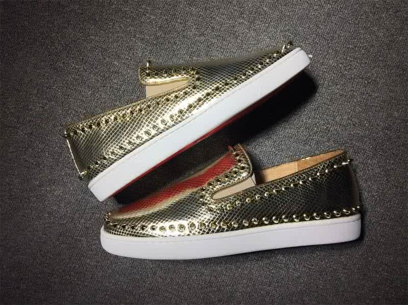 Christian Louboutin Low Top Rivets Golden Meshes 9