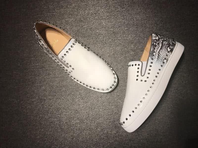 Christian Louboutin Low Top  Rivets White Leather 4