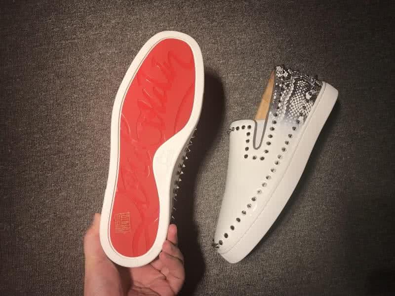 Christian Louboutin Low Top  Rivets White Leather 8