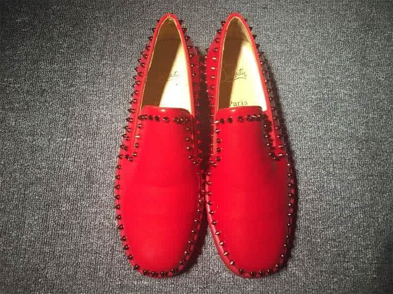 Christian Louboutin Low Top Rivets All Red Leather 8
