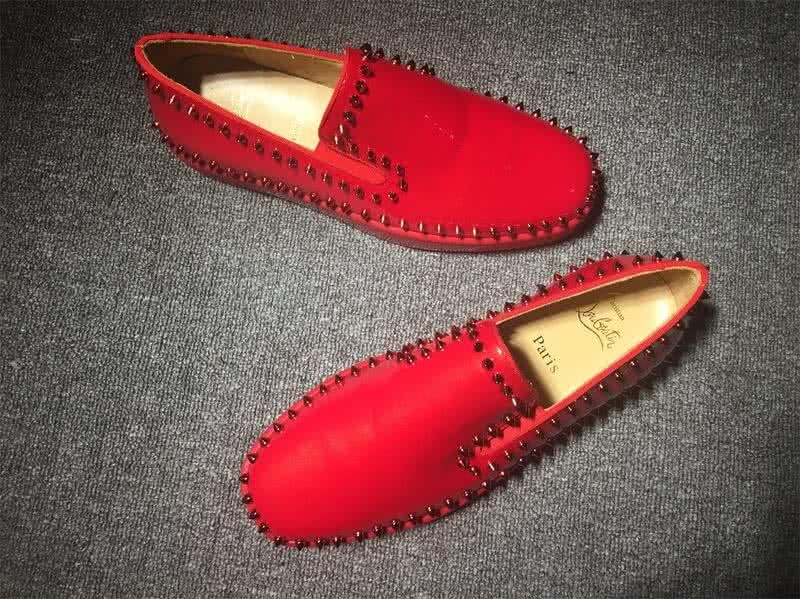 Christian Louboutin Low Top Rivets All Red Leather 7