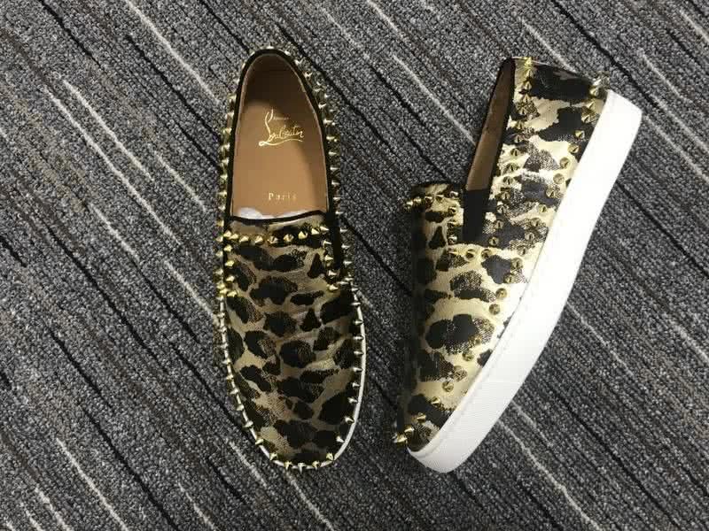 Christian Louboutin Low Top Black And Golden Leopard 3