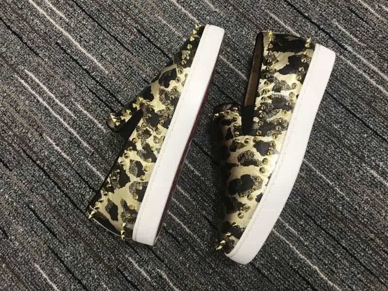 Christian Louboutin Low Top Black And Golden Leopard 6