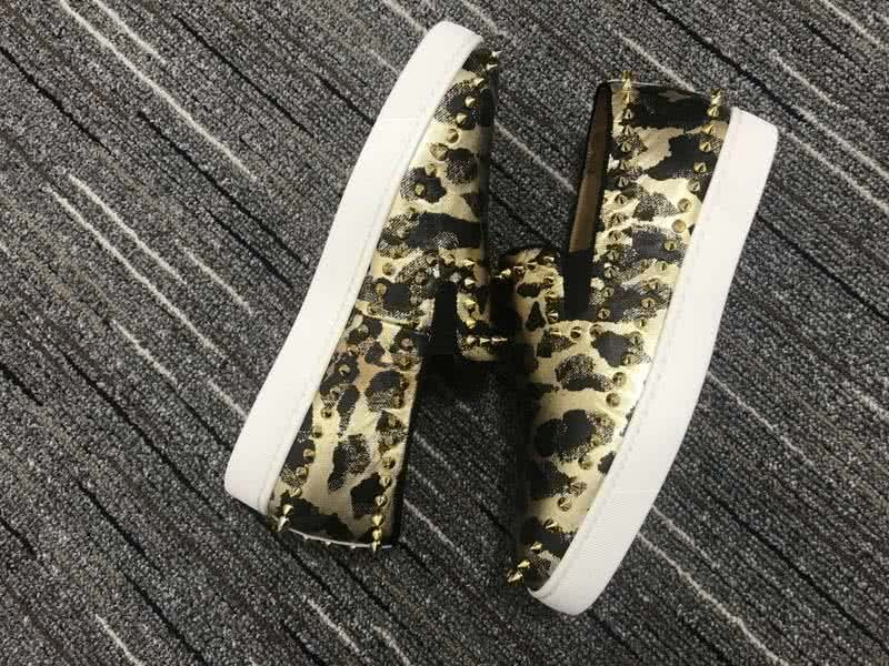 Christian Louboutin Low Top Black And Golden Leopard 5