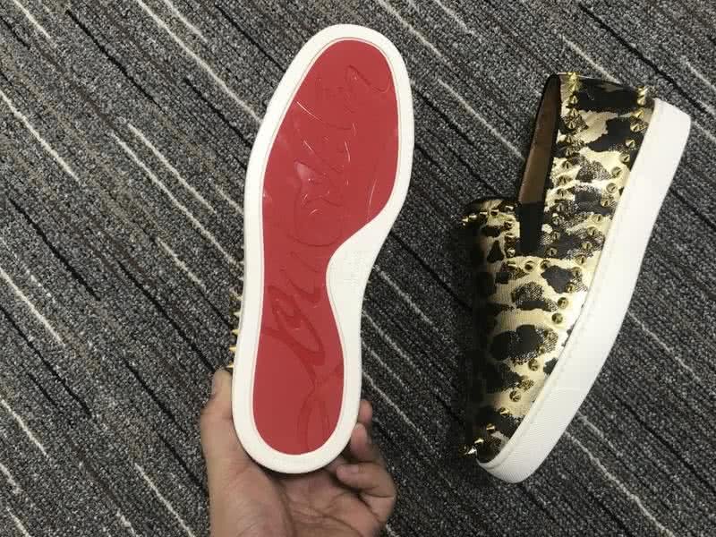Christian Louboutin Low Top Black And Golden Leopard 8