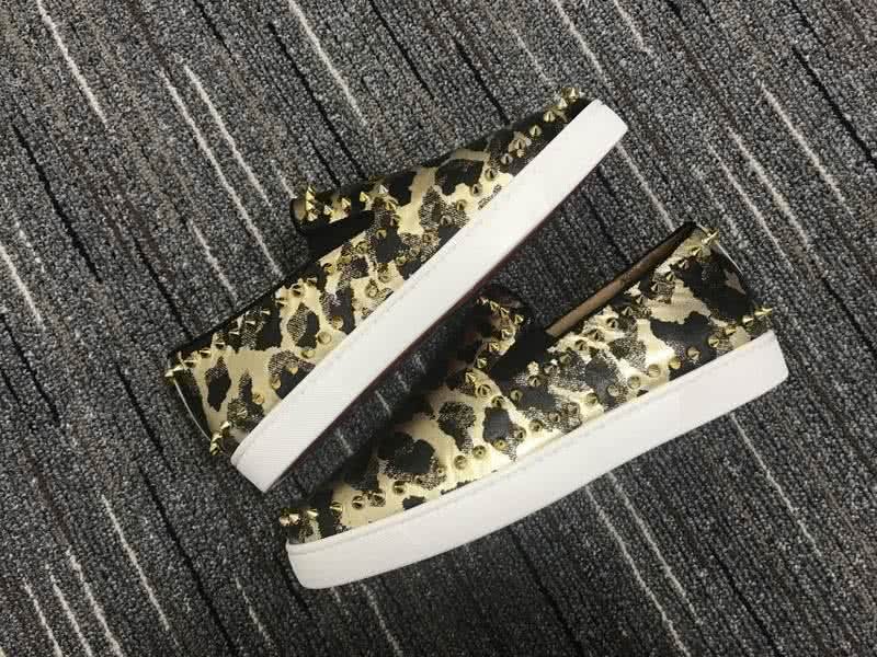 Christian Louboutin Low Top Black And Golden Leopard 9