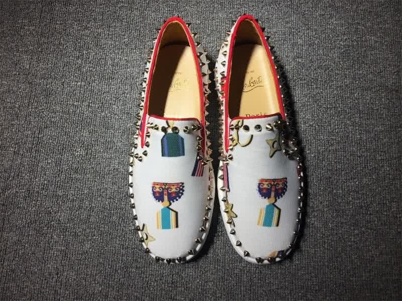 Christian Louboutin Low Top Rivets White Upper And Paintings 2