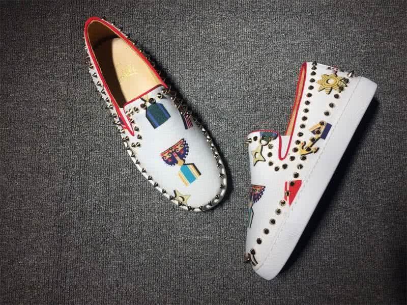 Christian Louboutin Low Top Rivets White Upper And Paintings 4