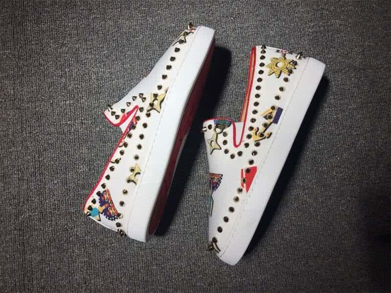Christian Louboutin Low Top Rivets White Upper And Paintings 6