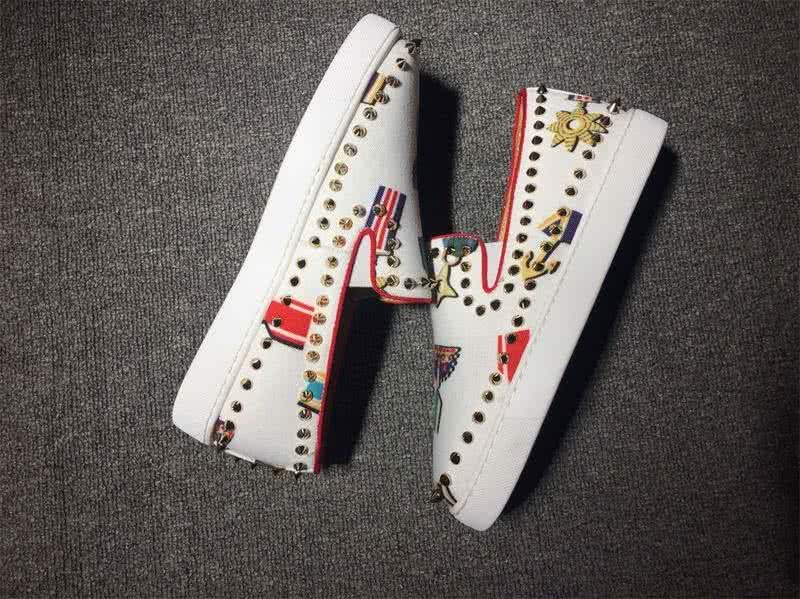 Christian Louboutin Low Top Rivets White Upper And Paintings 5