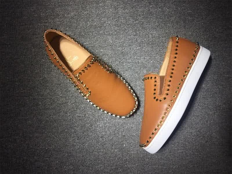 Christian Louboutin Low Top Rivets Camel Leather 4