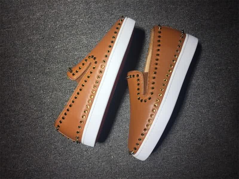Christian Louboutin Low Top Rivets Camel Leather 5
