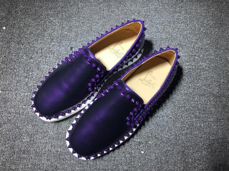 Christian Louboutin Low Top Rivets Purple Patent Leather 1
