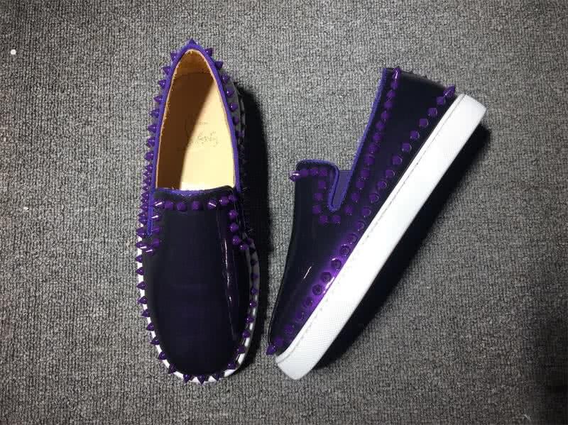 Christian Louboutin Low Top Rivets Purple Patent Leather 2
