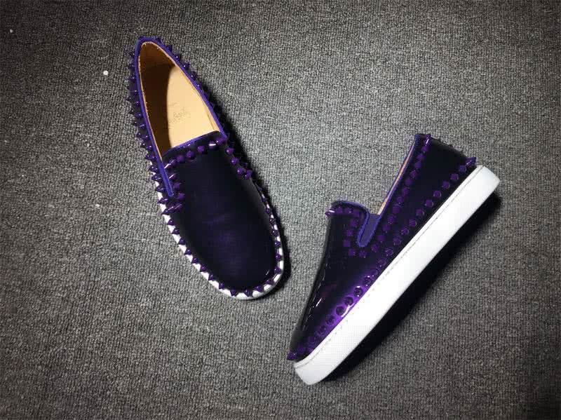 Christian Louboutin Low Top Rivets Purple Patent Leather 4