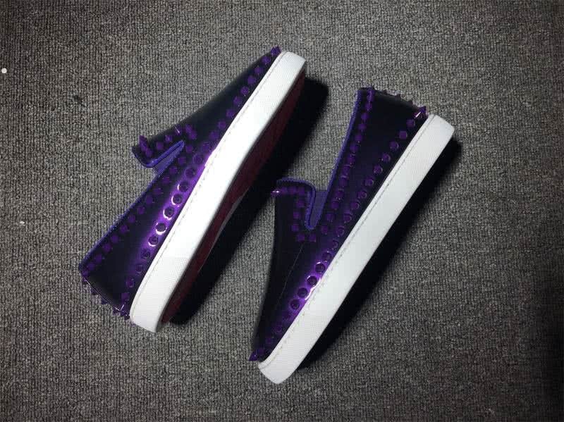 Christian Louboutin Low Top Rivets Purple Patent Leather 5