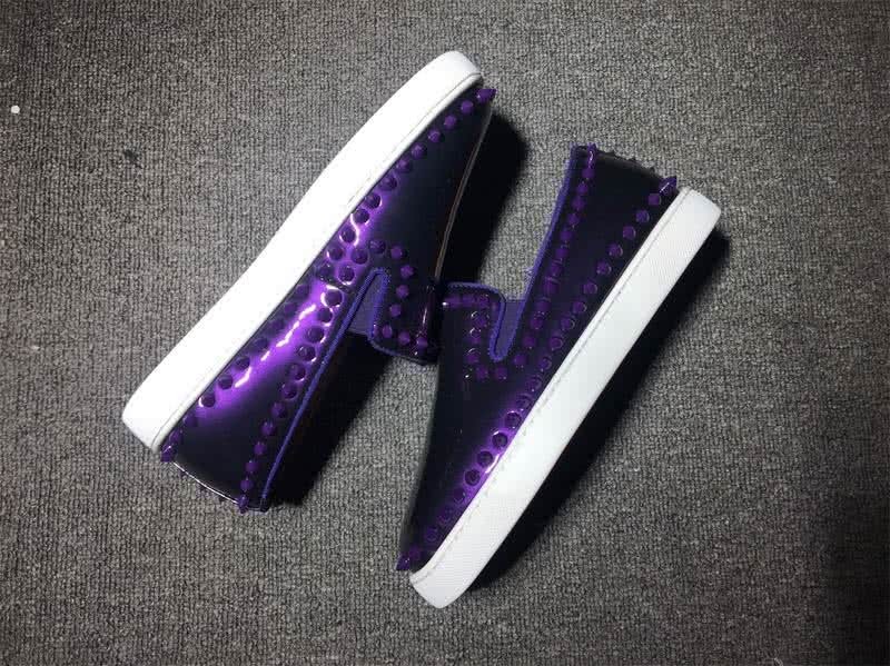 Christian Louboutin Low Top Rivets Purple Patent Leather 6