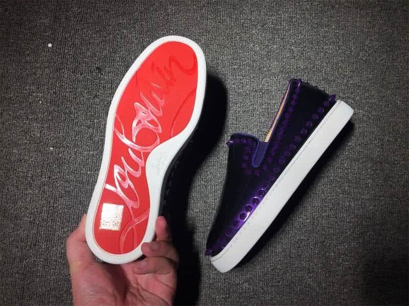 Christian Louboutin Low Top Rivets Purple Patent Leather 8