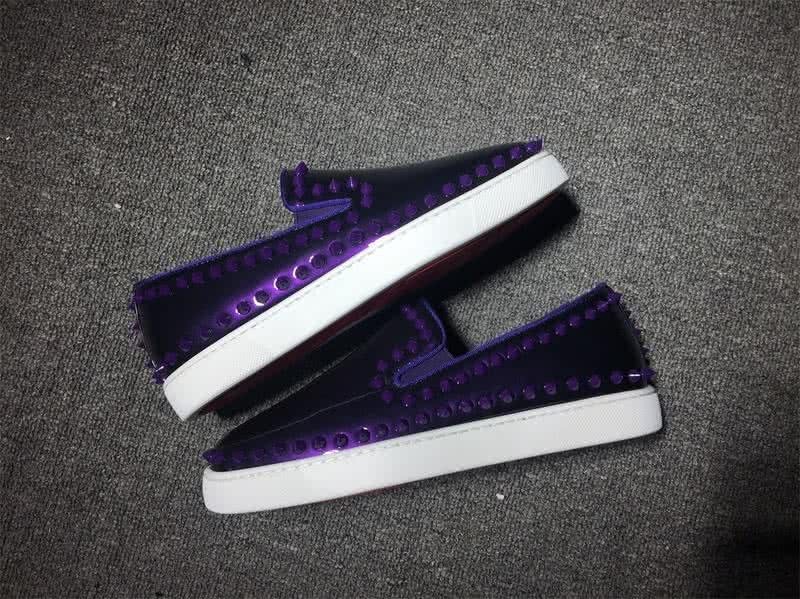Christian Louboutin Low Top Rivets Purple Patent Leather 9