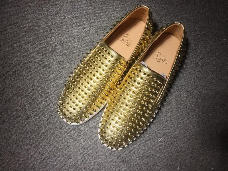 Christian Louboutin Low Top Golden Upper And All Full Rivets 1